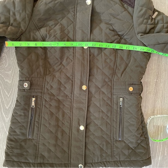 *Laundry Quilted Loden Green Jacket - Hood & Gold Accents - Picture 4 of 6